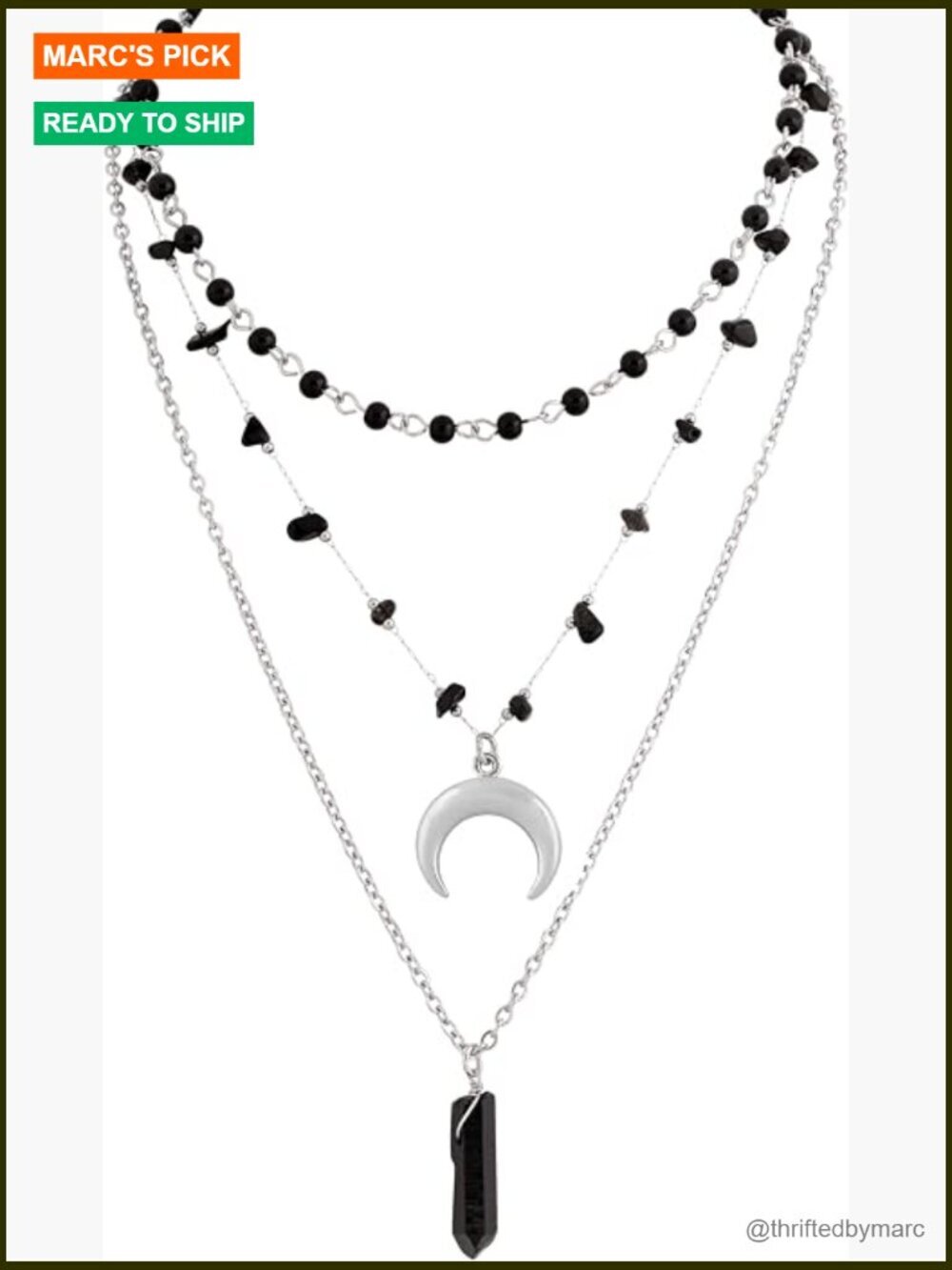 Layered Crescent Moon Choker Necklace Set, Gothic Boho Hippie Beach Jewelry